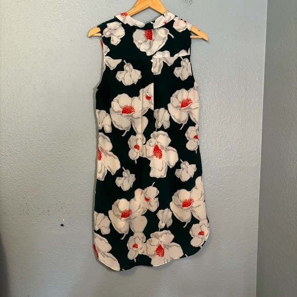 Equipment Women’s Janna Floral Bermuda Blue Silk Sleeveless Mini Dress - Picture 7 of 11